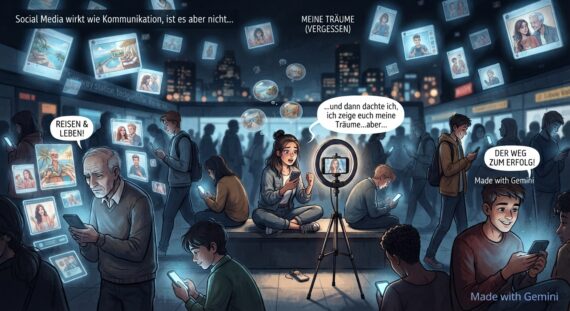 Gemini_Generated_Image vom Menschen, welche in einem Raum sind, aber nur mit sich selbst sprechen